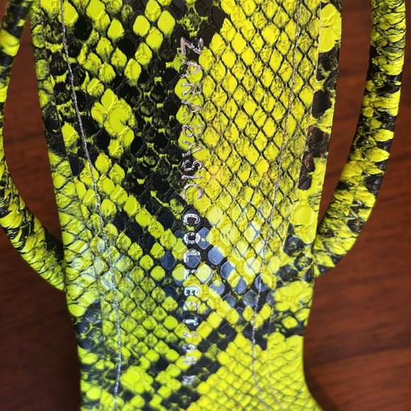 NWOT Zara Basic Collection size 37 US 6.5 snake skin open toed 2” heels - Picture 4 of 7